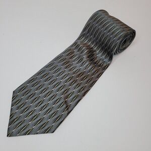 ARDEN CRAVATS Gray & Gold  Neck Tie 100% SILK Import Made in USA‎ Necktie